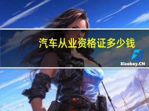 汽车从业资格证多少钱
