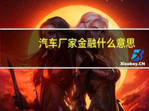 汽车厂家金融什么意思