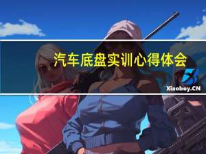 汽车底盘实训心得体会