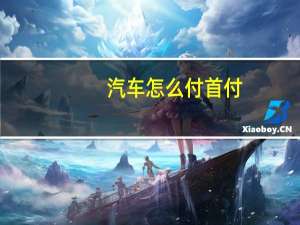 汽车怎么付首付