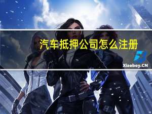 汽车抵押公司怎么注册