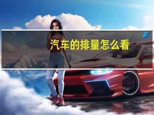 汽车的排量怎么看