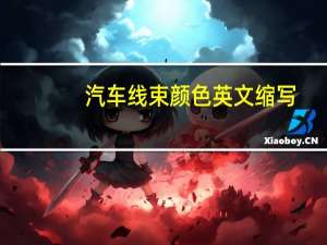 汽车线束颜色英文缩写
