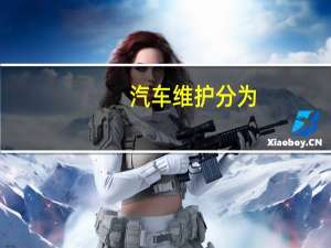 汽车维护分为