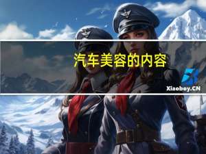 汽车美容的内容