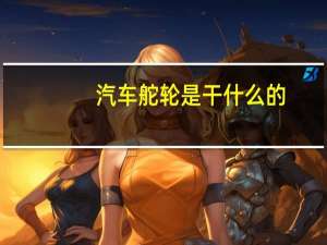 汽车舵轮是干什么的