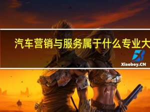 汽车营销与服务属于什么专业大类