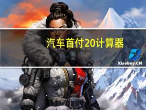 汽车首付20%计算器（汽车首付月供计算器）