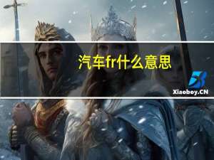 汽车fr什么意思