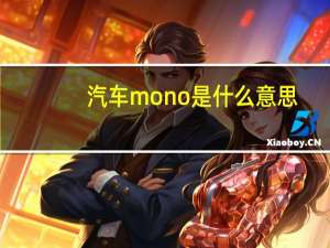 汽车mono是什么意思