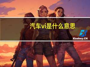 汽车vi是什么意思