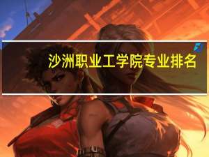 沙洲职业工学院专业排名