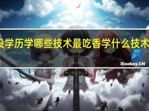 没学历学哪些技术最吃香学什么技术最赚钱