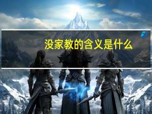 没家教的含义是什么