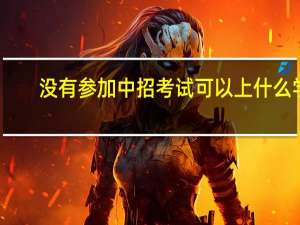 没有参加中招考试可以上什么学