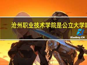 沧州职业技术学院是公立大学吗