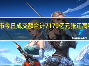 沪深两市今日成交额合计7179亿元张江高科成交额居首