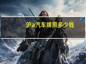 沪a汽车牌照多少钱