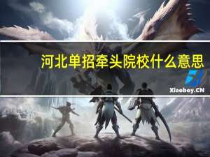 河北单招牵头院校什么意思