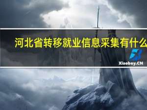 河北省转移就业信息采集有什么用