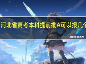 河北省高考本科提前批A可以报几个志愿