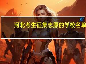 河北考生征集志愿的学校名单