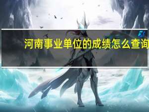 河南事业单位的成绩怎么查询