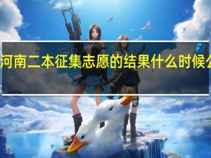 河南二本征集志愿的结果什么时候公布啊