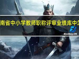 河南省中小学教师职称评审业绩库中怎样查询