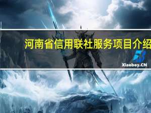 河南省信用联社服务项目介绍