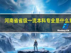 河南省省级一流本科专业是什么意思