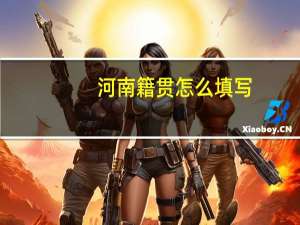 河南籍贯怎么填写
