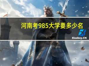河南考985大学要多少名