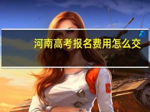 河南高考报名费用怎么交