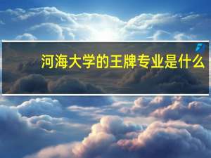河海大学的王牌专业是什么