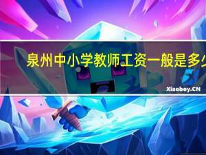 泉州中小学教师工资一般是多少