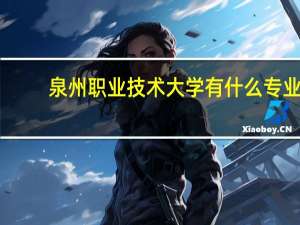 泉州职业技术大学有什么专业