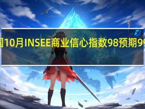法国10月INSEE商业信心指数 98预期 99前值 100