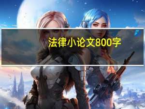 法律小论文800字
