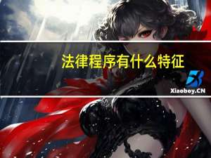 法律程序有什么特征