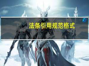 法条引用规范格式