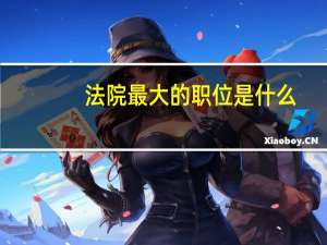 法院最大的职位是什么