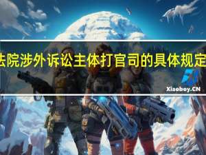 法院涉外诉讼主体打官司的具体规定有哪些
