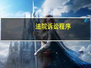 法院诉讼程序