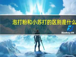 泡打粉和小苏打的区别是什么