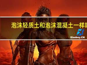 泡沫轻质土和泡沫混凝土一样吗