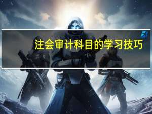 注会审计科目的学习技巧