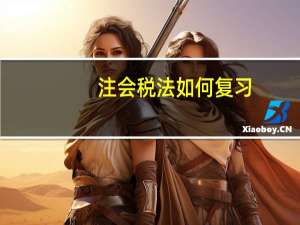 注会税法 如何复习