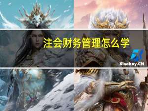 注会财务管理怎么学