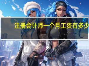 注册会计师一个月工资有多少